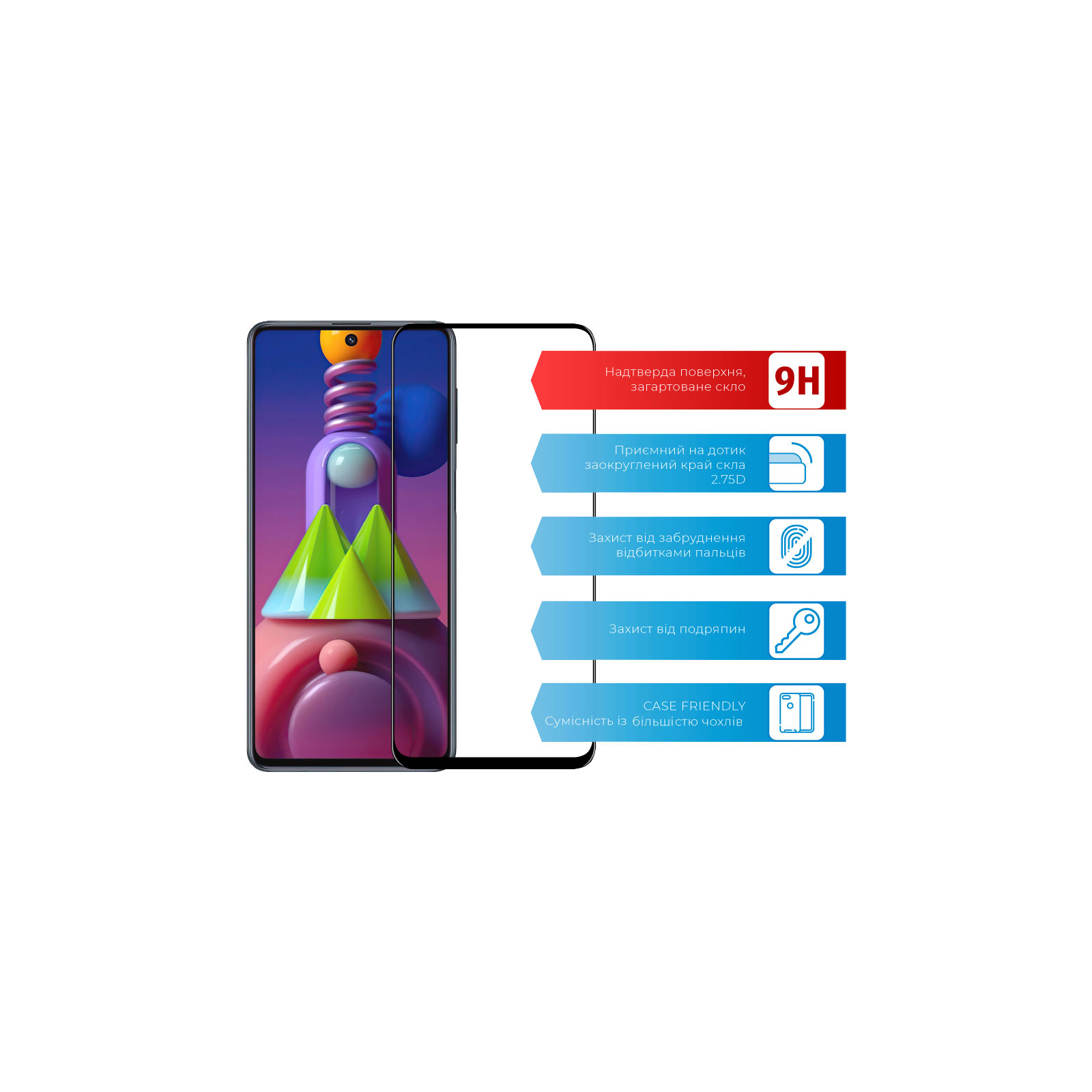 Стекло защитное ACCLAB Full Glue Samsung M51 (1283126508660) изображение 2