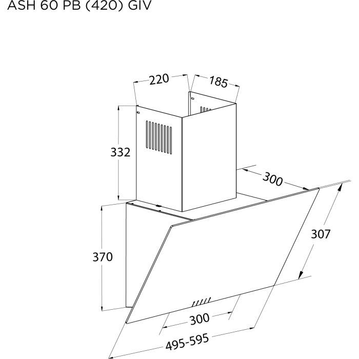 Вытяжка кухонная Pyramida ASH 60 PB (420) GWH изображение 9