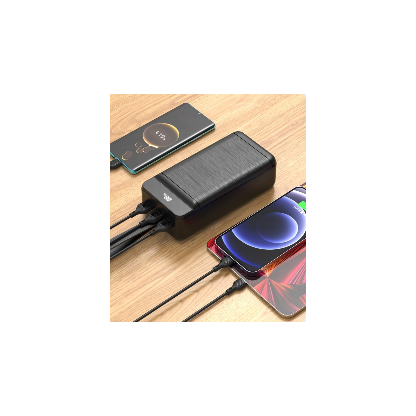 Батарея універсальна XO 80000mAh, PD/18W, QC3.0/22.5W, flashlight, Input(Micro,Type-C,Lightning), Output(3*USB,Type-C) (XO-PR160 / 29209) зображення 5
