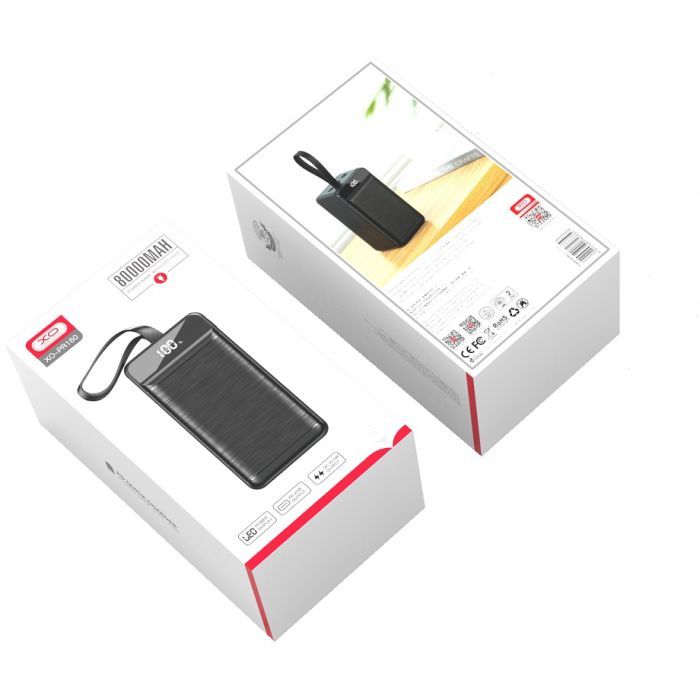 Батарея універсальна XO 80000mAh, PD/18W, QC3.0/22.5W, flashlight, Input(Micro,Type-C,Lightning), Output(3*USB,Type-C) (XO-PR160 / 29209) зображення 6 Батарея універсальна XO 80000mAh, PD/18W, QC3.0/22.5W, flashlight, Input(Micro,Type-C,Lightning), Output(3*USB,Type-C) (XO-PR160 / 29209) зображення 6