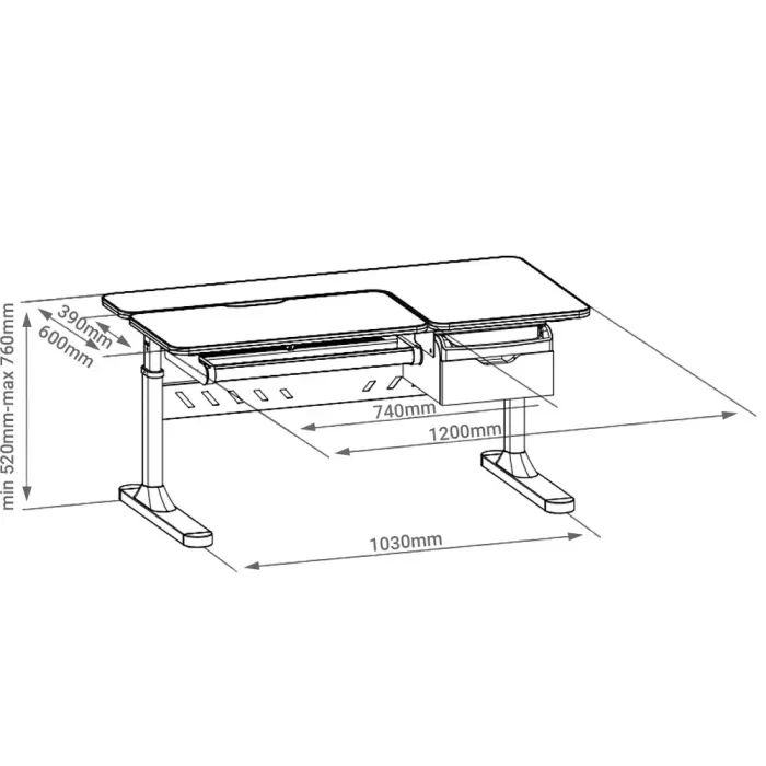 Парта FunDesk Flore Grey (190045) зображення 10