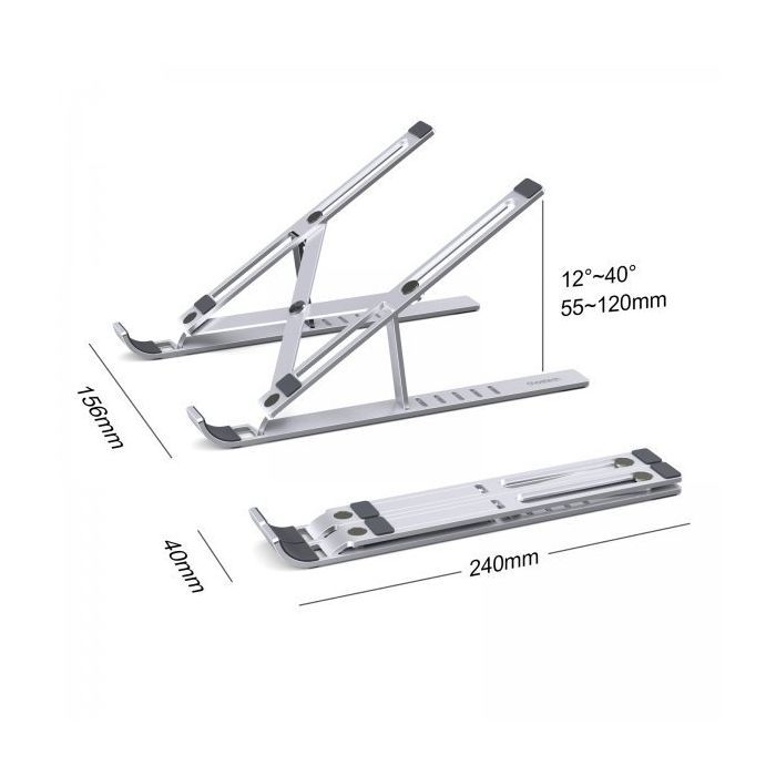 Подставка для ноутбука Choetech до 15", алюминий, компактная конструкция (H045-SL) изображение 3