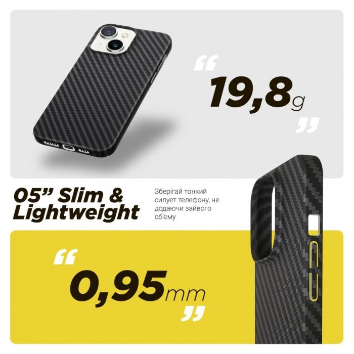 Чехол для мобильного телефона Armorstandart LikeCarbon MagCase Apple iPhone 15 Plus Black (ARM69292) изображение 4