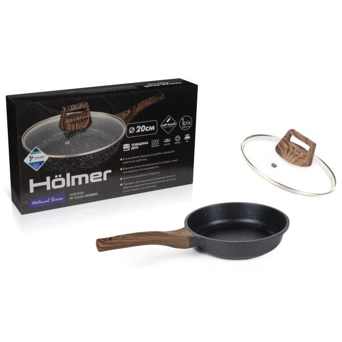 Сковорода Hölmer Natural лита з кришкою 24 см (FP-33524-SWMBML Natural) зображення 10