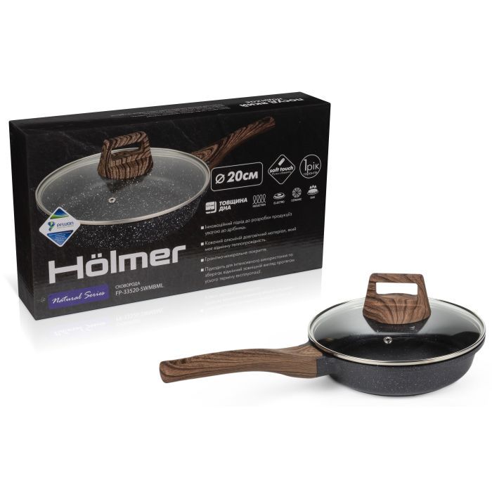 Сковорода Hölmer Natural лита з кришкою 24 см (FP-33524-SWMBML Natural) зображення 9
