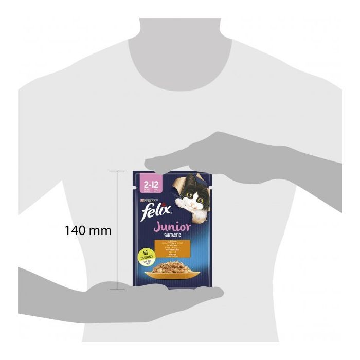 Влажный корм для кошек Purina Felix Fantastic Junior с курицей в желе 85 г (7613039832189) изображение 3