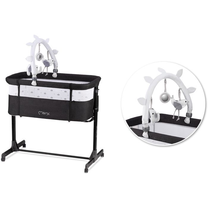 Кроватка MoMi Приставне ліжечко MoMi REVO (колір - dark grey) (LOZE00021) изображение 4