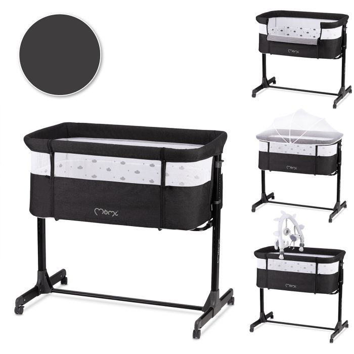 Кроватка MoMi Приставне ліжечко MoMi REVO (колір - dark grey) (LOZE00021) изображение 5