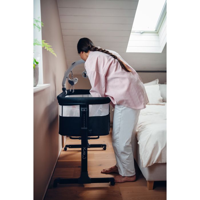 Кроватка MoMi Приставне ліжечко MoMi REVO (колір - dark grey) (LOZE00021) изображение 9