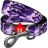 Поводок для собак WAUDOG Nylon регулируемый "Фиолетовый камо" S Ш 15 мм (5348)