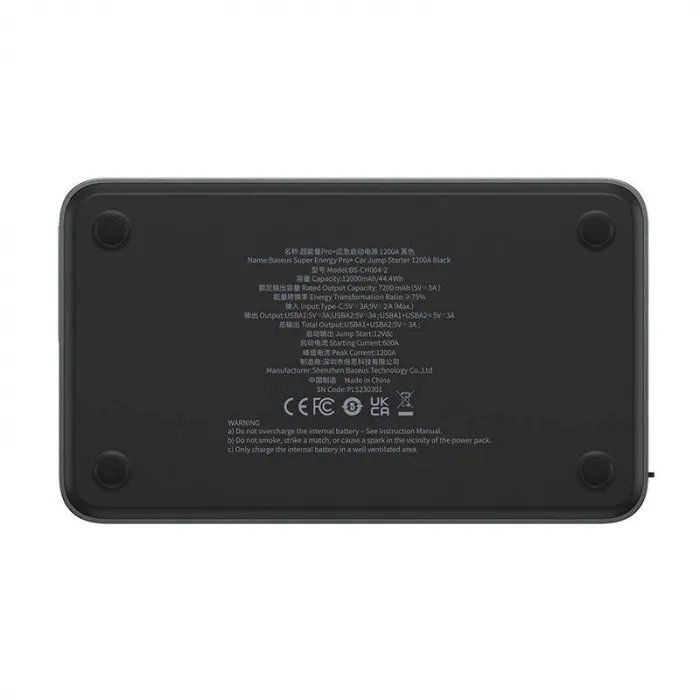 Пуско зарядний пристрій Baseus 12000mAh Super Energy Pro+ 1200A Car Jump Starte (C00245700111-00) зображення 6