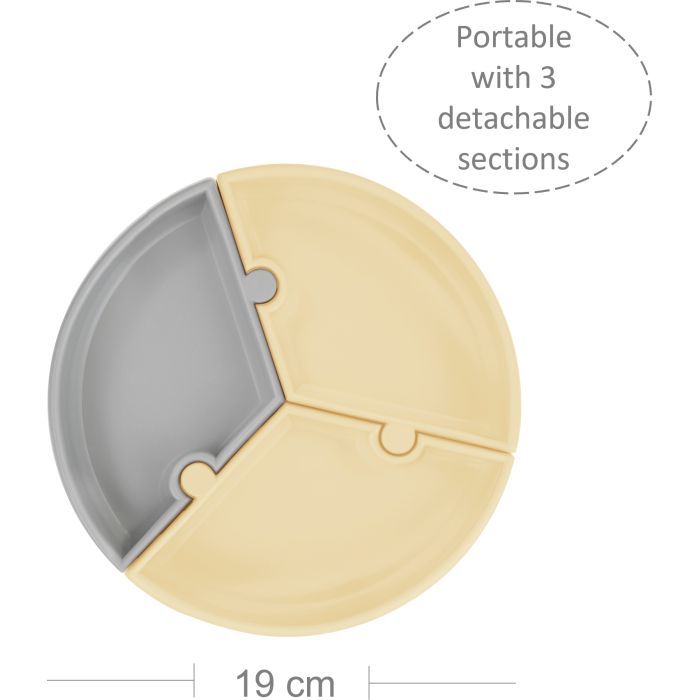 Тарілка дитяча MinikOiOi Puzzle секційна Mellow Yellow / Powder Grey (101050053) зображення 2