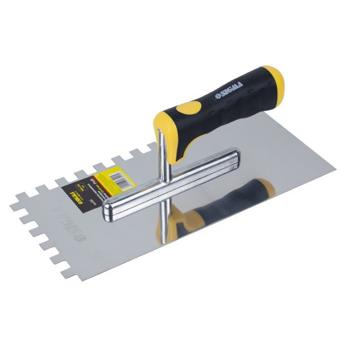 Затирка Sigma нержавеющая штукатурная Profi 280x130мм c зубом 10x10мм (8327541) (8327541)