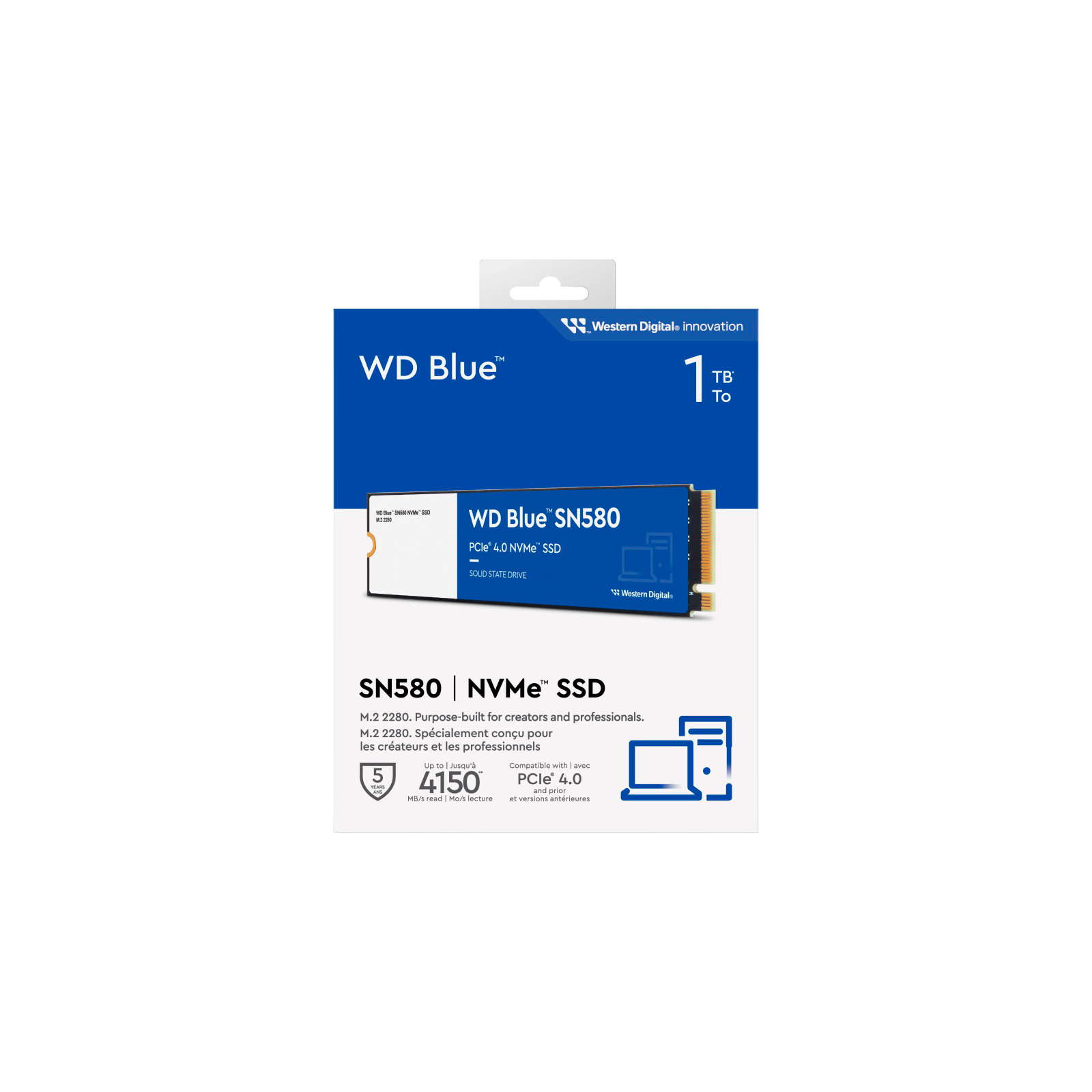 Накопичувач SSD M.2 2280 1TB SN580 Blue WD (WDS100T3B0E) зображення 4
