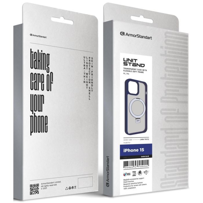 Чехол для мобильного телефона Armorstandart Unit Stand Apple iPhone 15 Black (ARM70568) изображение 2