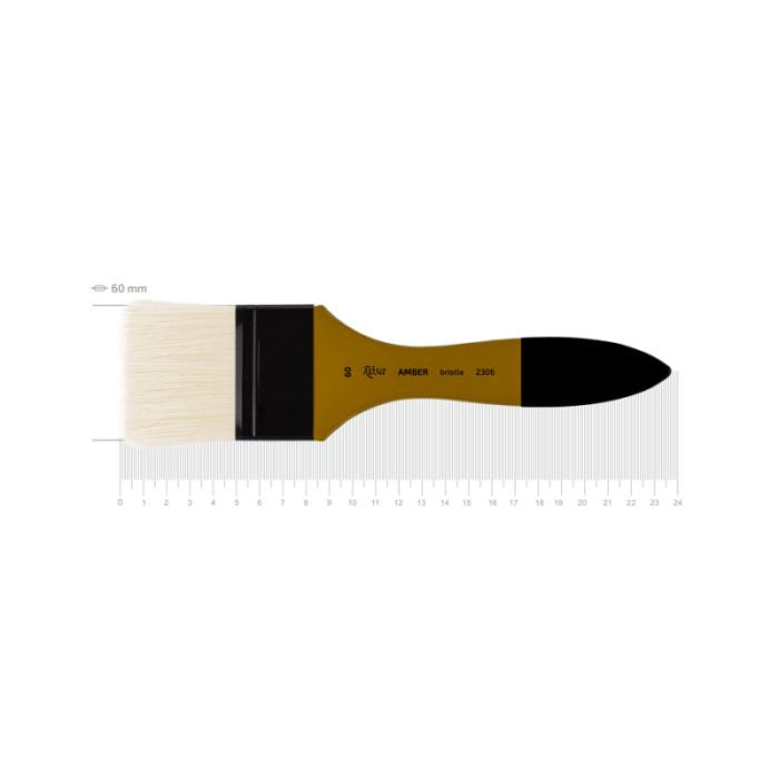 Пензлик для малювання Rosa Щетина флейц, AMBER 2306, №60 (4823098533504)