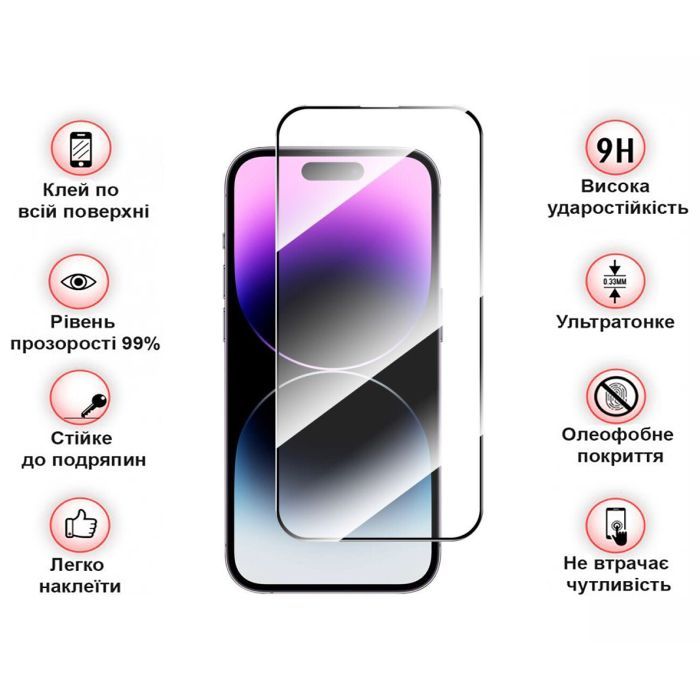 Стекло защитное BeCover Apple iPhone 15 Pro Black (710593) изображение 3