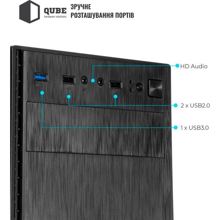 Корпус для ПК Qube QBG10M 400W Black (QBG10M_MN4U3) зображення 10