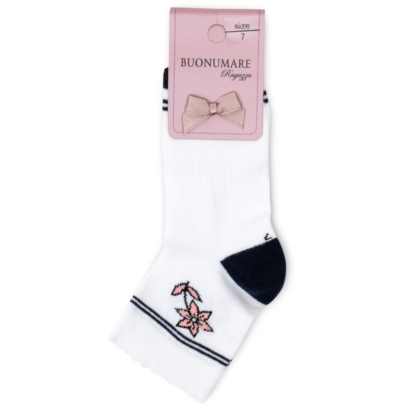 Шкарпетки дитячі BNM з квіточкою (M0C0101-1271-7G-white) зображення 2