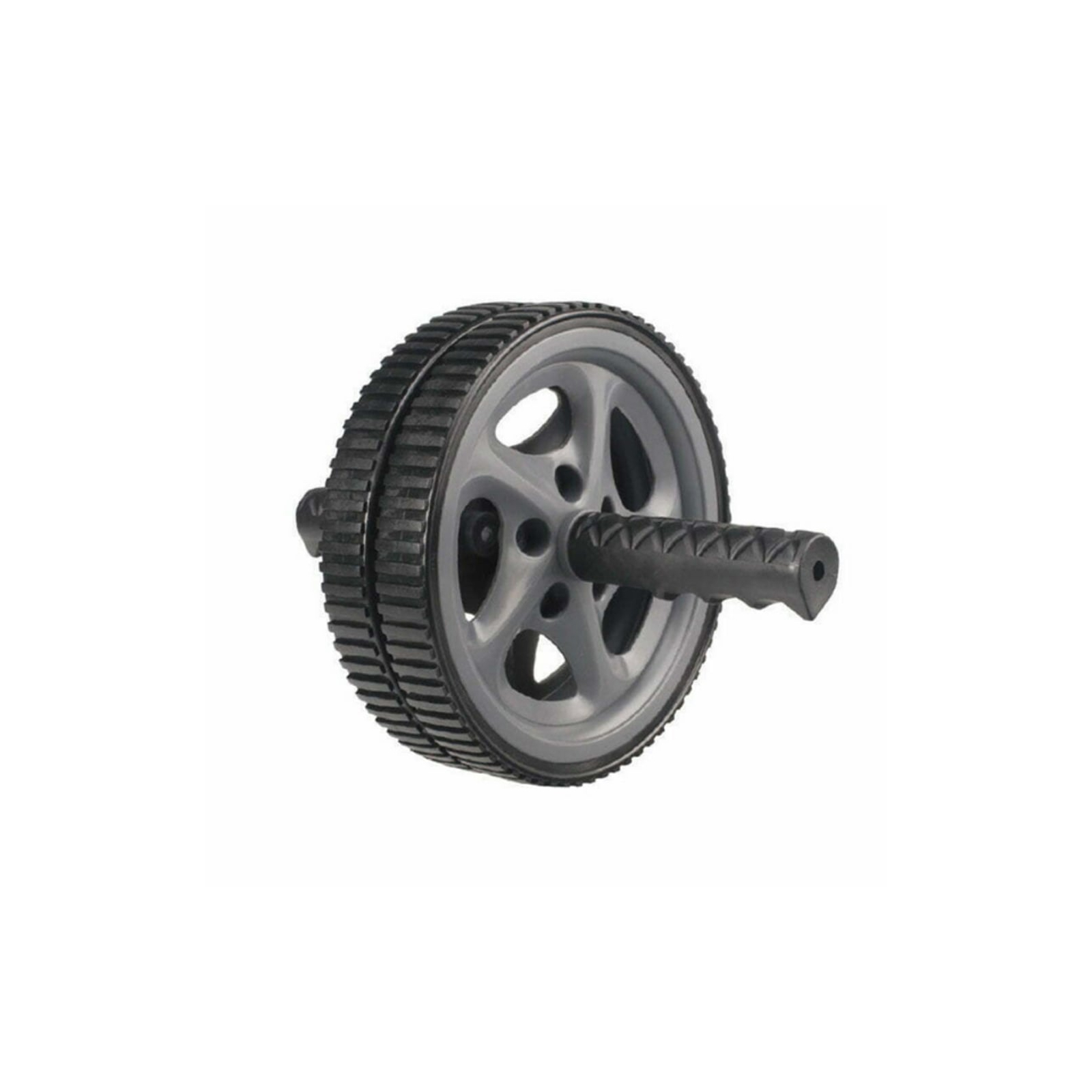 Ролик для преса LiveUp Exercise Wheel 18 см чорний, сірий LS3160B (6951376107272)