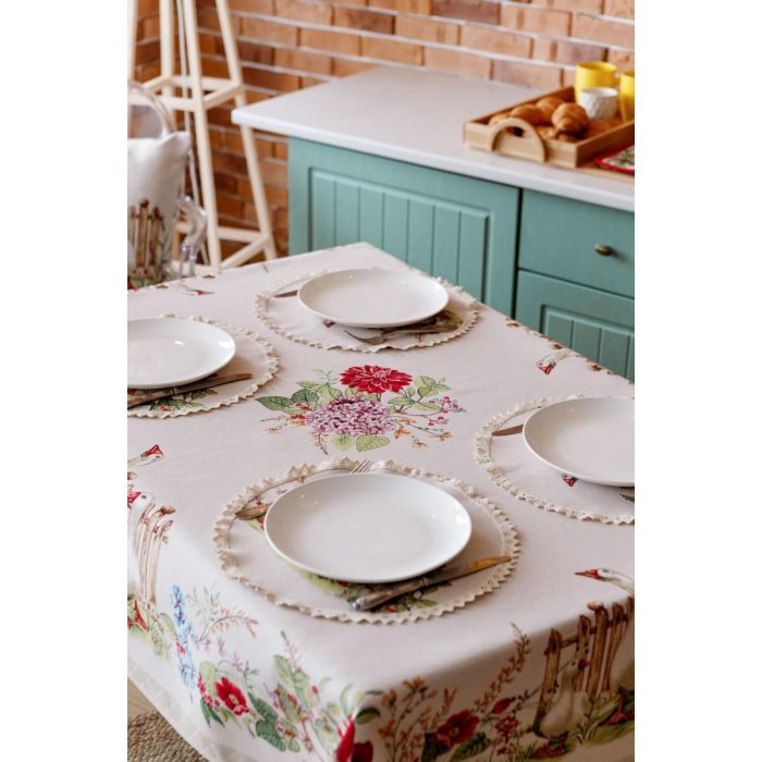 Скатертина Прованс гобеленова Гуси 135х140 см (034095) зображення 2