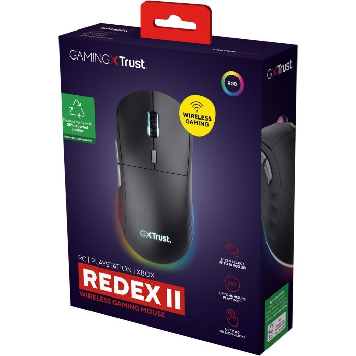 Мышка Trust GXT 926 Redex II Wireless/USB-A/USB-C Black (25126) изображение 7