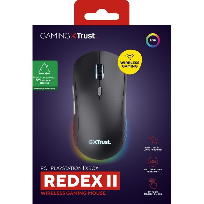Мышка Trust GXT 926 Redex II Wireless/USB-A/USB-C Black (25126) изображение 8