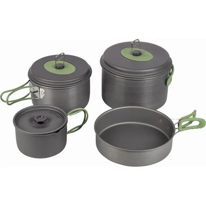 Набір туристичного посуду Bo-Camp Explorer 4 Pieces 21 Hard Anodized Grey/Green (2200241)