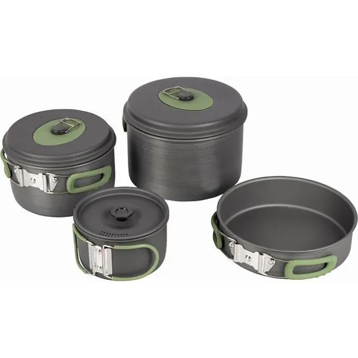Набір туристичного посуду Bo-Camp Explorer 4 Pieces 21 Hard Anodized Grey/Green (2200241) зображення 2