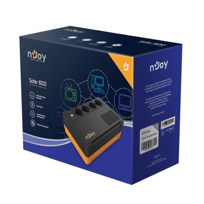 Источник бесперебойного питания nJoy Soter 600 USB (PWUP-LI060SR-AZ01B) изображение 6