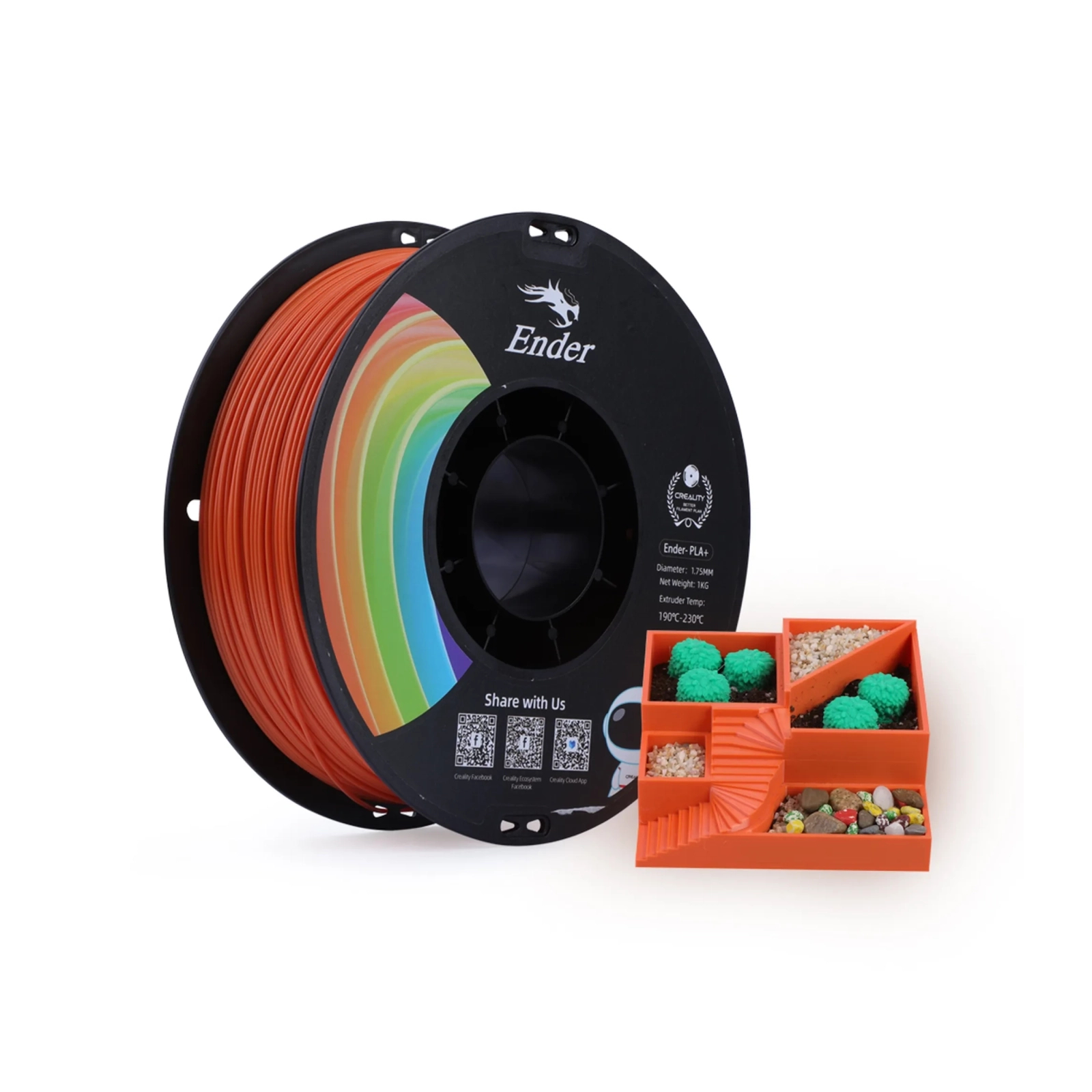 Пластик для 3D-принтера Creality PLA+ 1кг, 1.75мм, white (3301010305) зображення 2