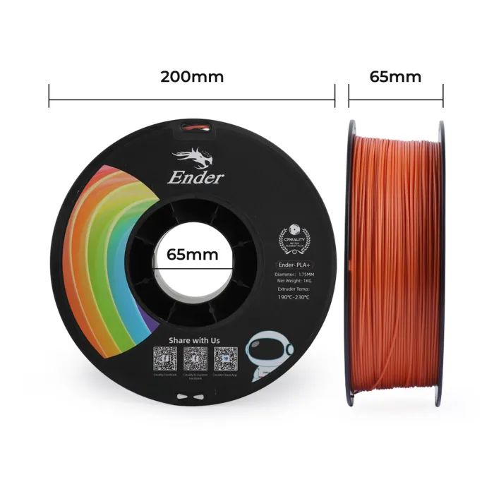 Пластик для 3D-принтера Creality PLA+ 1кг, 1.75мм, orange (3301010307) изображение 7