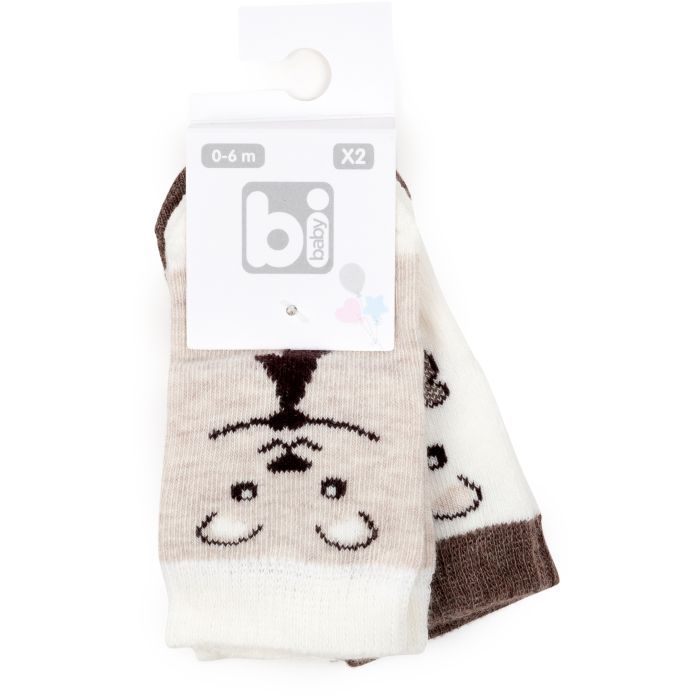 Носки детские Bibaby набор с мишкой (68168-0-6-beige)
