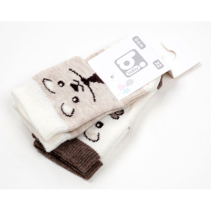 Носки детские Bibaby набор с мишкой (68168-0-6-beige) изображение 2