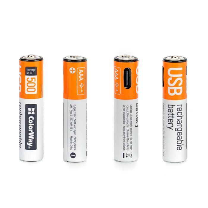 Аккумулятор ColorWay AAА USB-С 590 mAh 1.5V (2шт) (Li-Polymer) (CW-UBAAA-09) изображение 3