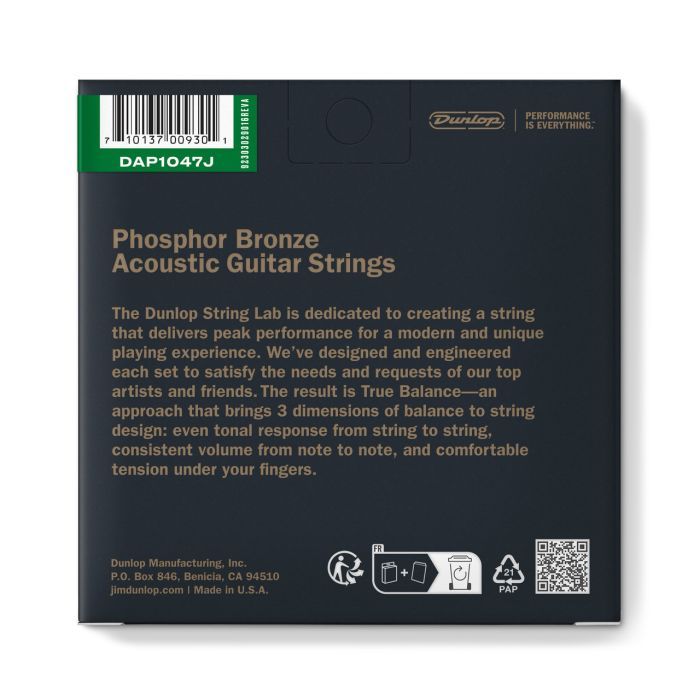 Струны для гитары Jim Dunlop Phosphor Bronze Acoustic Guitar Strings 12-String (10-47) (DAP1047J) изображение 2