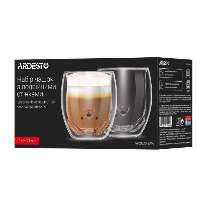 Набор стаканов Ardesto Animals 300 мл 2 шт прозорий (AR2630BWA) изображение 4