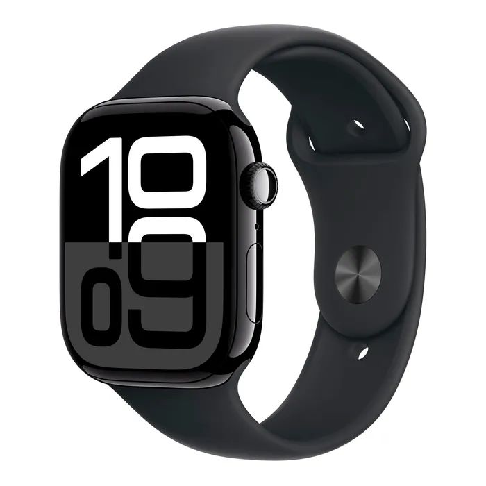 Смарт-часы Apple Watch Series 10 GPS 46mm Jet Black Aluminium Case with Black Sport Band - S/M (MWWP3QH/A)