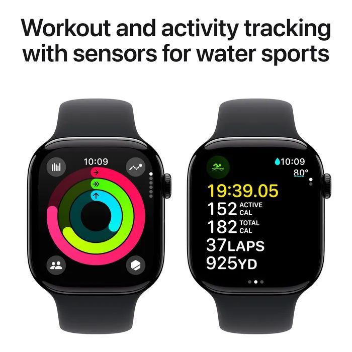 Смарт-часы Apple Watch Series 10 GPS 46mm Jet Black Aluminium Case with Black Sport Band - S/M (MWWP3QH/A) изображение 4