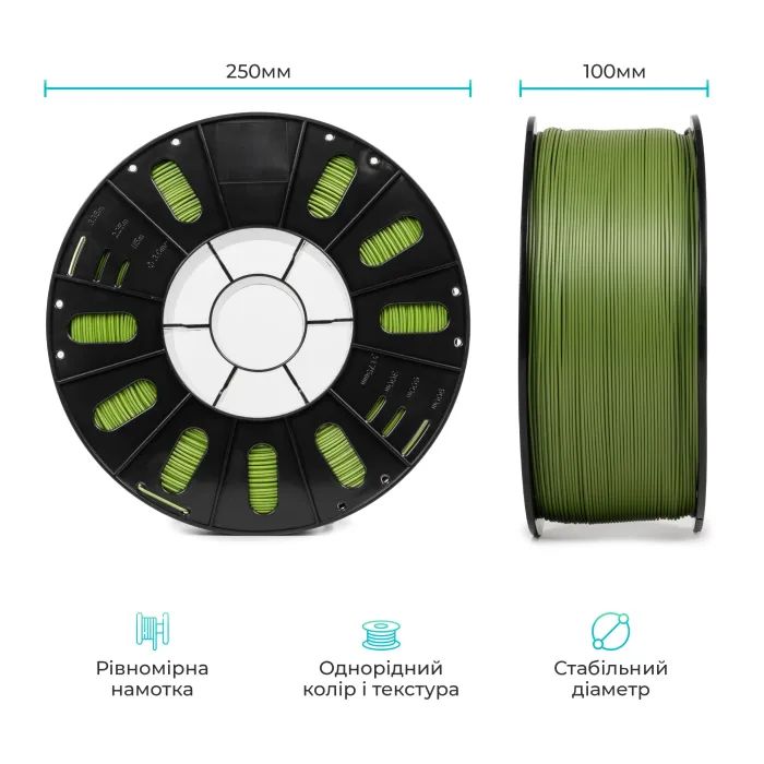 Пластик для 3D-принтера Creality PLA 3кг, 1.75мм, dark green (3399010147) зображення 6