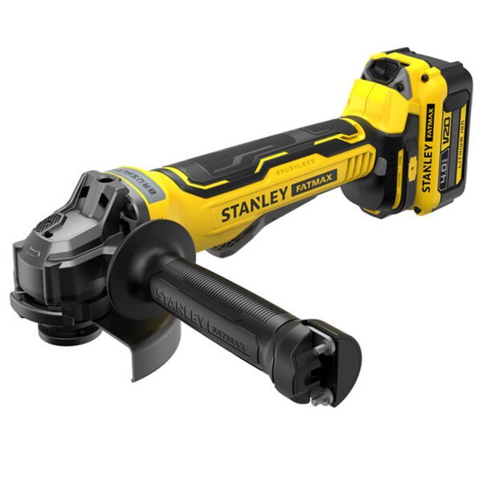 Шліфувальна машина Stanley кутова акум безщіткова FATMAX,Li-Ion V20, 18В, 2x4Ah, 8000об/хв, 125 мм, кейс (SFMCG700M2K)