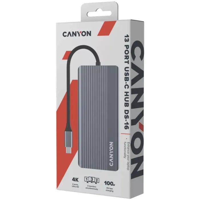 Порт-репликатор Canyon Docking Station DS-16 13 in 1 4k USB-C hub (CNS-TDS16) изображение 7