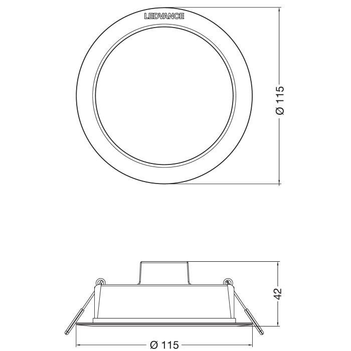 Світильник LEDVANCE DL IP44 DN 115 8W 840 WT (4058075702967) зображення 3