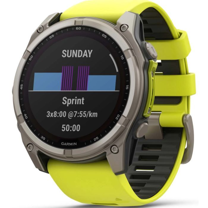 Смарт-годинник Garmin fenix 8 51mm,Saph Solar, BareTi/Graphite,AmpYe/GrphBnd (010-02907-21) зображення 10