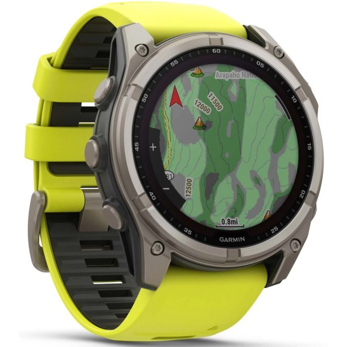 Смарт-годинник Garmin fenix 8 51mm,Saph Solar, BareTi/Graphite,AmpYe/GrphBnd (010-02907-21) зображення 3