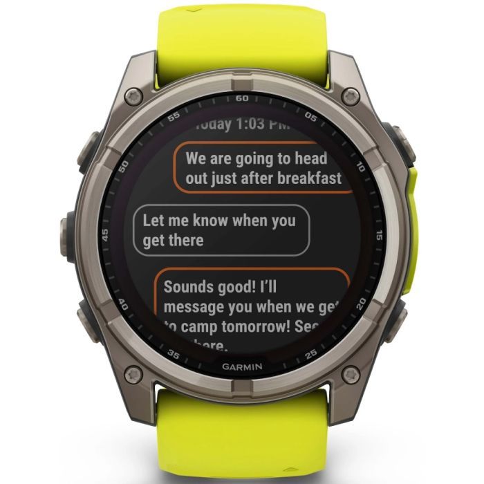 Смарт-годинник Garmin fenix 8 51mm,Saph Solar, BareTi/Graphite,AmpYe/GrphBnd (010-02907-21) зображення 8