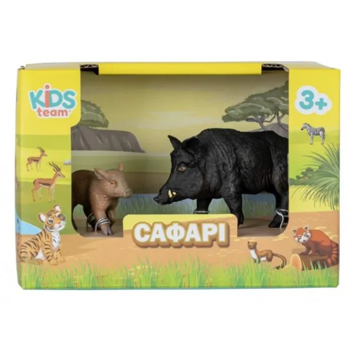 Фігурка Kids Team набір Сафарі Дикий кабан чорний та дитинча (Q9899-A33_1) зображення 2