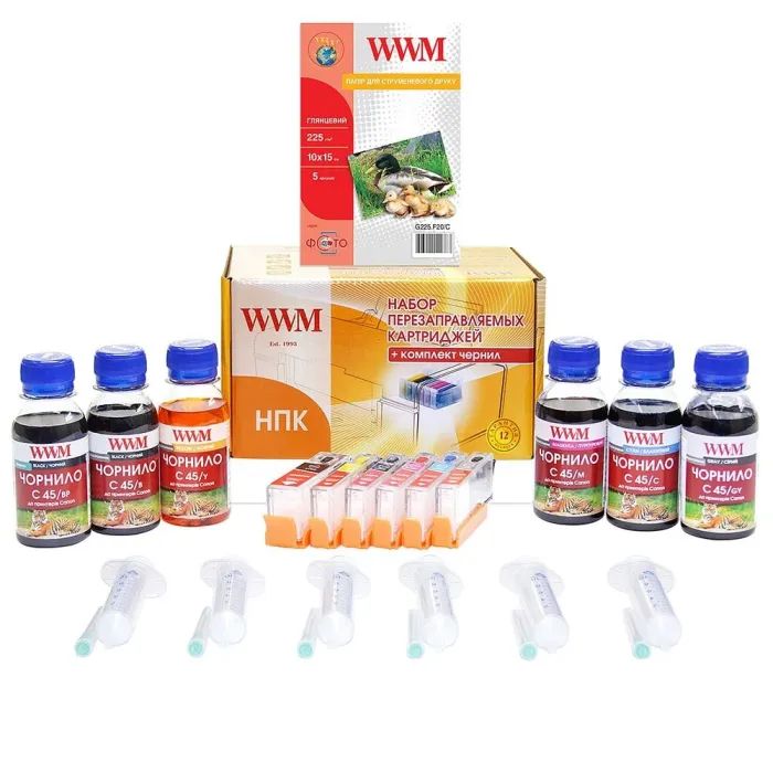 Комплект перезаправляемых картриджей WWM Canon MG7740/TS8040/9040 (RC.CLI471/6ARC)
