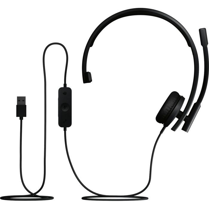 Навушники Logitech H570e Corded for Business Mono Teams USB-C Black (981-001427) зображення 5