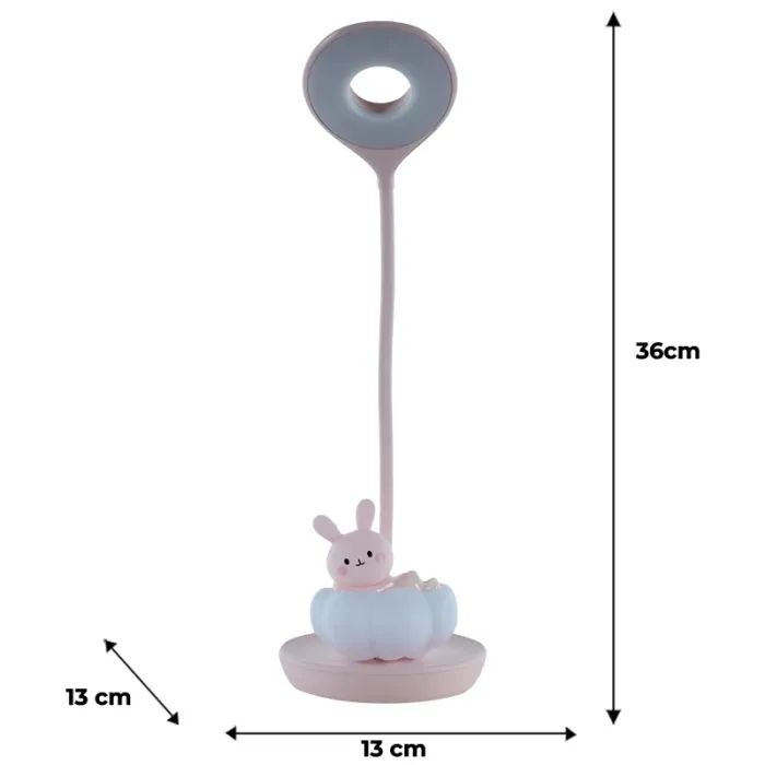 Настільна лампа Kite Cloudy Bunny LED з акумулятором, зелена (K24-493-1-4) зображення 7